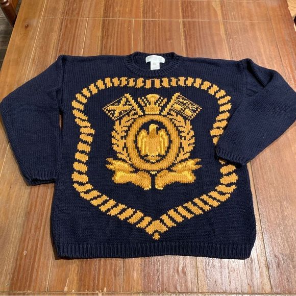 Jones New York Sweaters Jones New York Sport Womens Navy Blue Gold